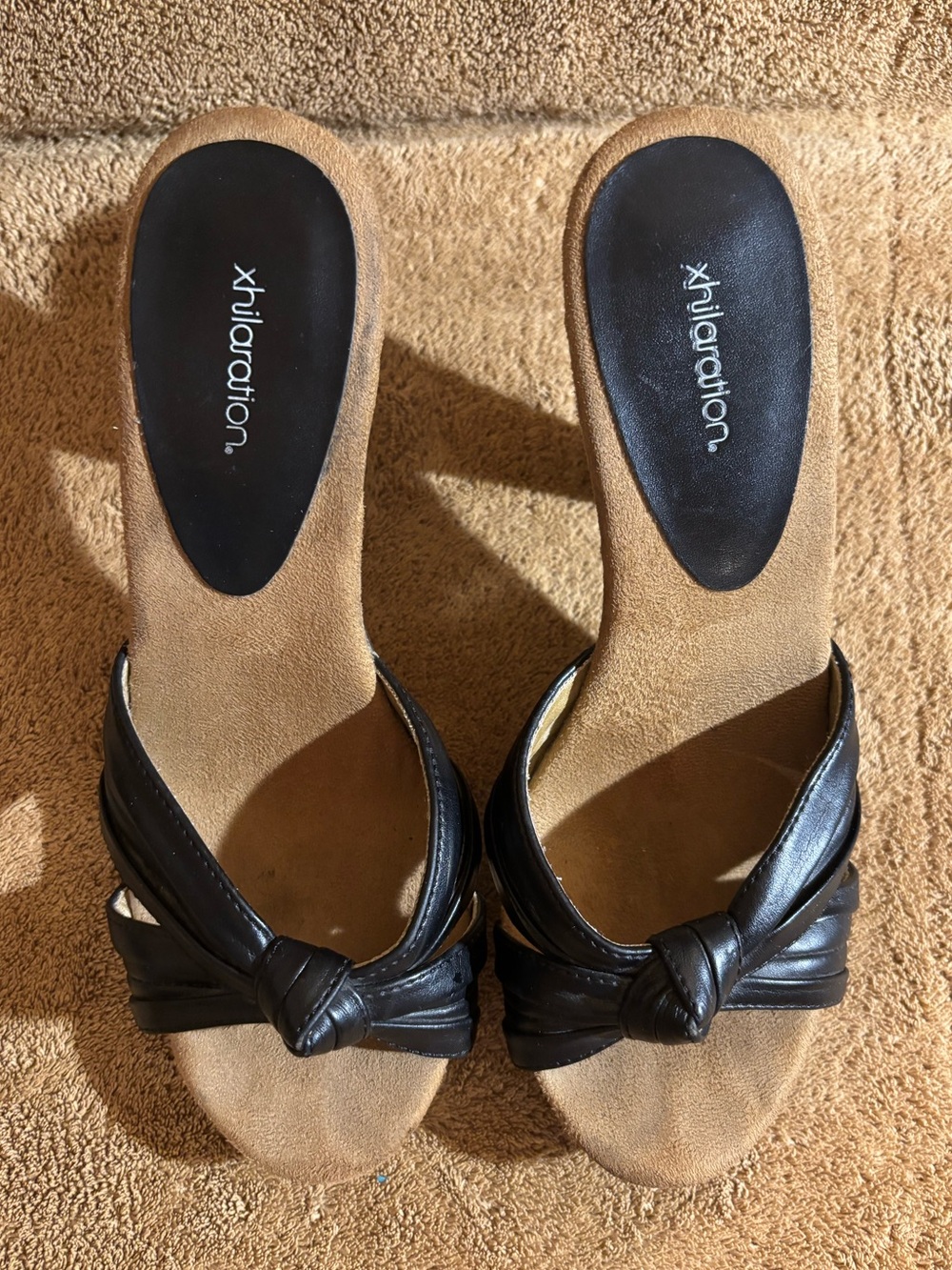Xhilaration Black Knot Slide chunky heels for Women